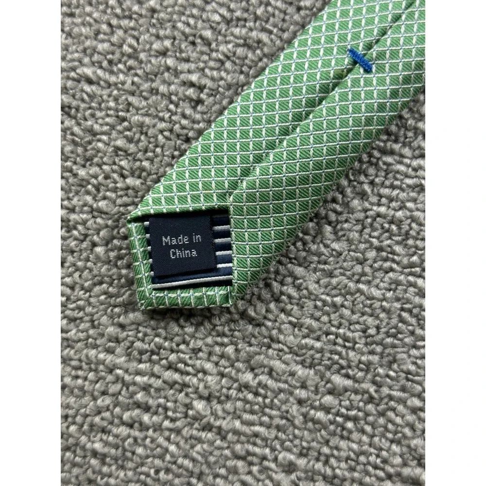 Nautica Tie Men Green‎ Geometric Diamond Pattern Woven Necktie Preppy Business